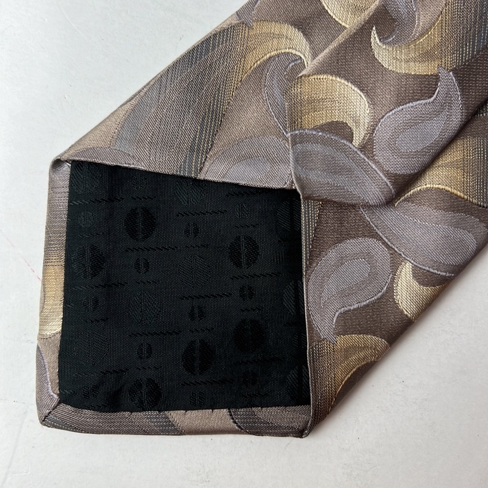 Perry Ellis Portfolio Necktie Grey Paisley Swirl Imported Silk Men Accessories - Picture 4 of 8